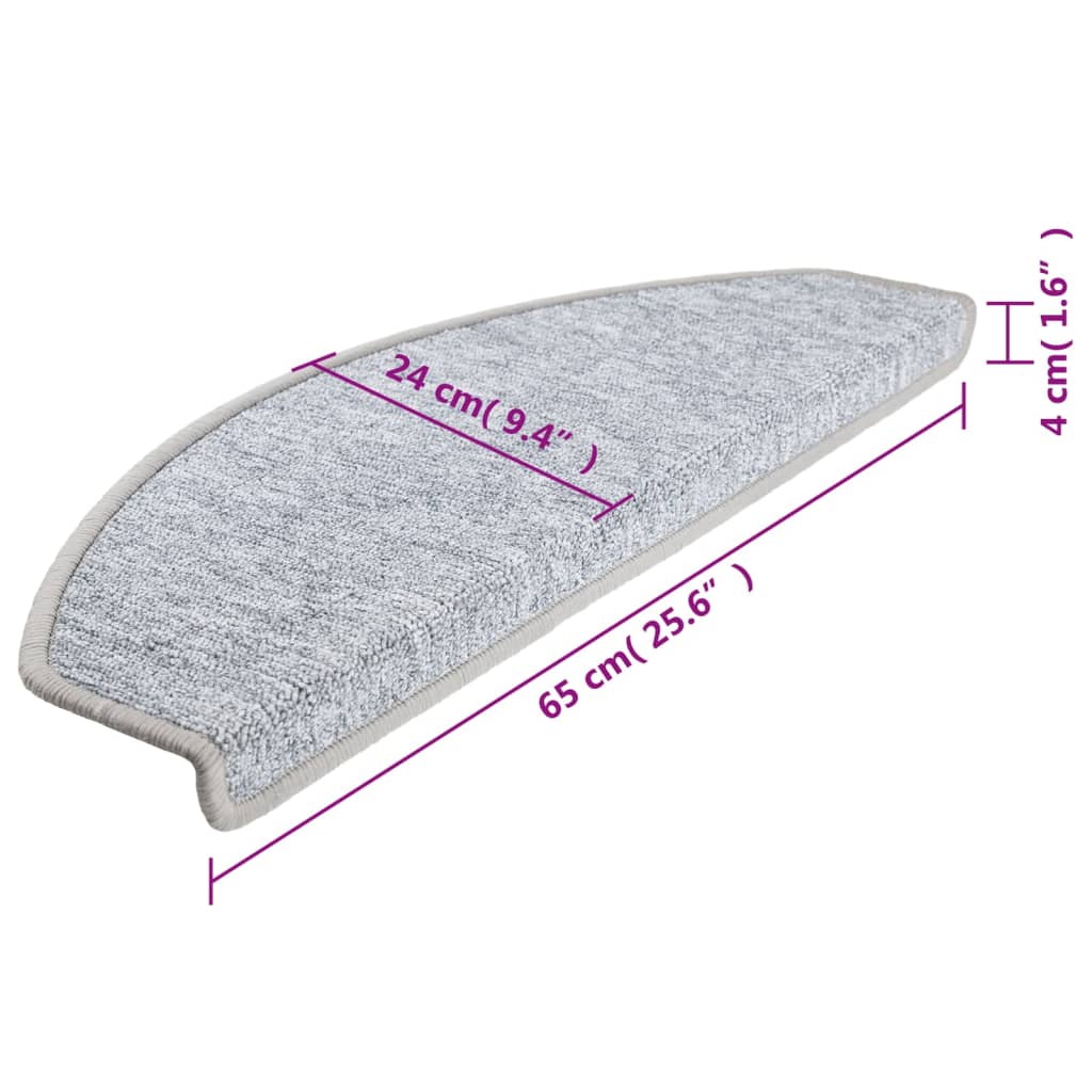 15 Pcs Stair Treads Light Grey 65 X 24 X 4 Cm