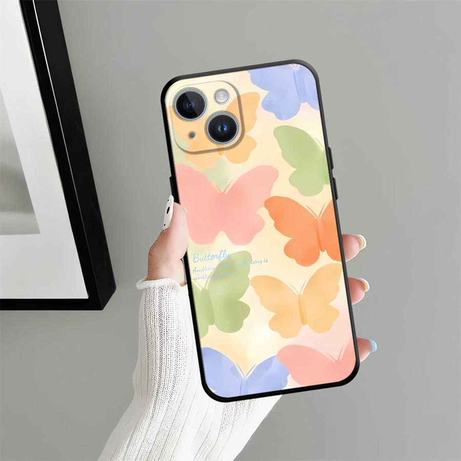 Cartoon Butterfly Case for Apple iPhone 17 Pro Max XR XS MAX Air 11 12 13 16 14 15 Pro 7 8 Funda Phone Cover