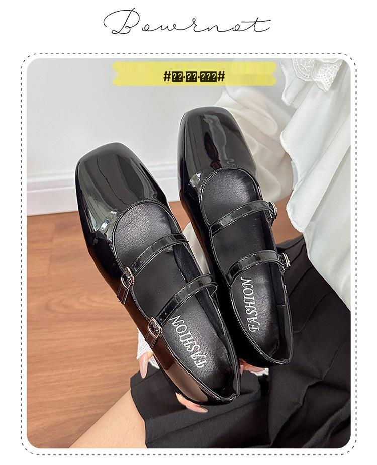 Silver Chunky Heel Mary Jane Ballet Flats for Women - Spring 2025 Collection