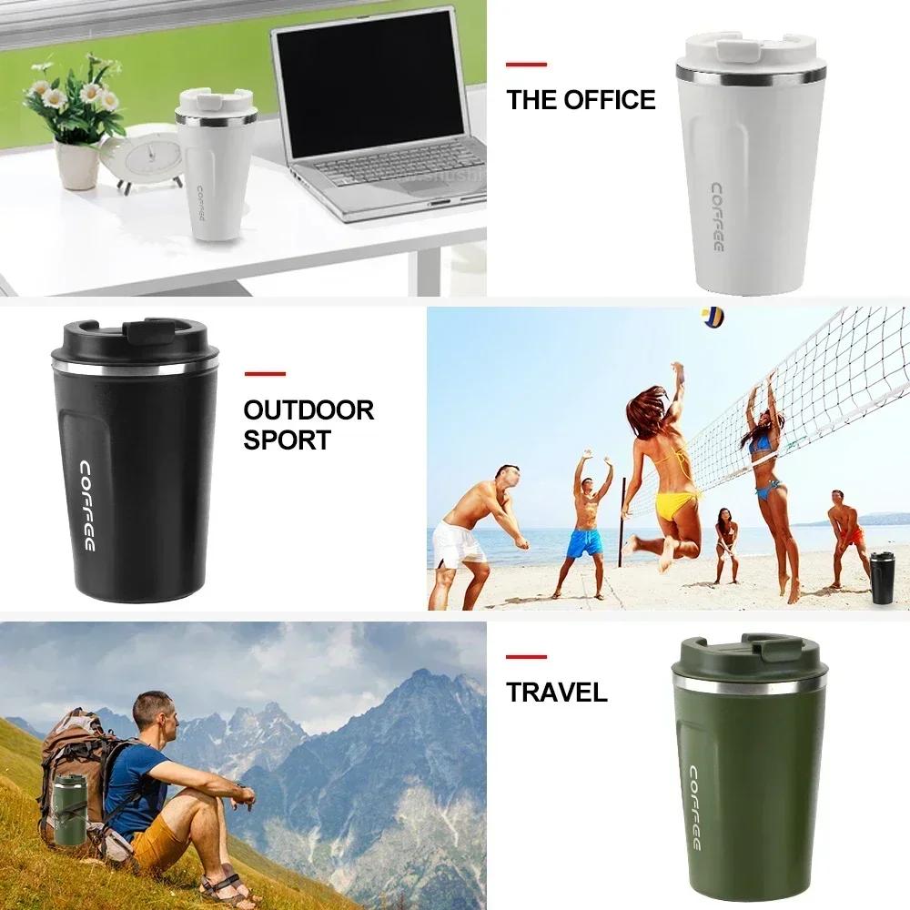 Hot 380/510ML Thermo Cafe Leak_Proof Travel Thermo Cup Double Stainless Steel for Tea Water Coffee Coffee Mug Car Thermos Mug HW