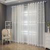 Beautiful Embroidery Sheer Curtain, Simple European-style Small Flower Embroidery White Translucent Thin Window Sheer Curtain