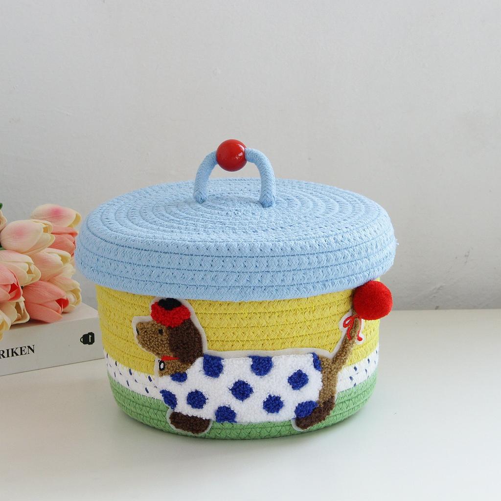 Cartoon Desktop Storage Box, Living Room Coffee Table, Household Storage Basket, Snack, Sundries, Cosmetics Organization