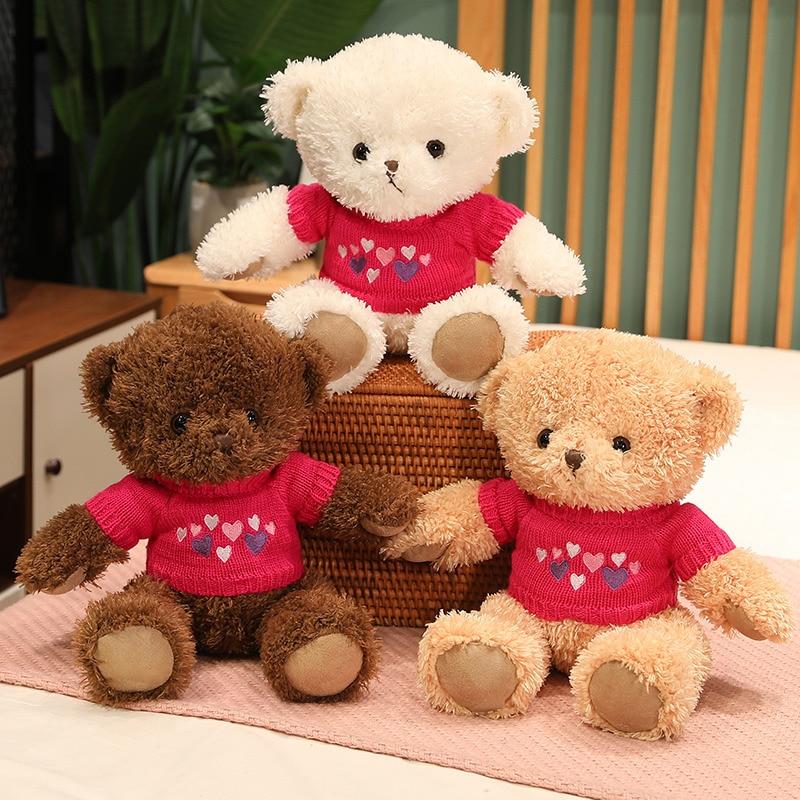 45cm Lovely Plush Sweater Teddy Bear Toys Adorable Classical Bear Dolls Stuffed Soft Animal Pillow Valentine S Gift For Girlfriend