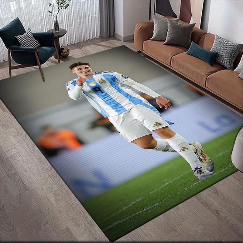 Alvarez Flannel Printed Carpet, Home Sofa Decoration for Living Room & Bedroom, Non‑Slip Play Flannel Floor Mat for Game Room