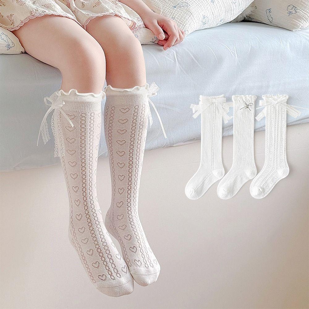 

Breathable Bowknot Princess Socks Thin Summer Stockings Durable Children s Long Socks Girls XL-twist