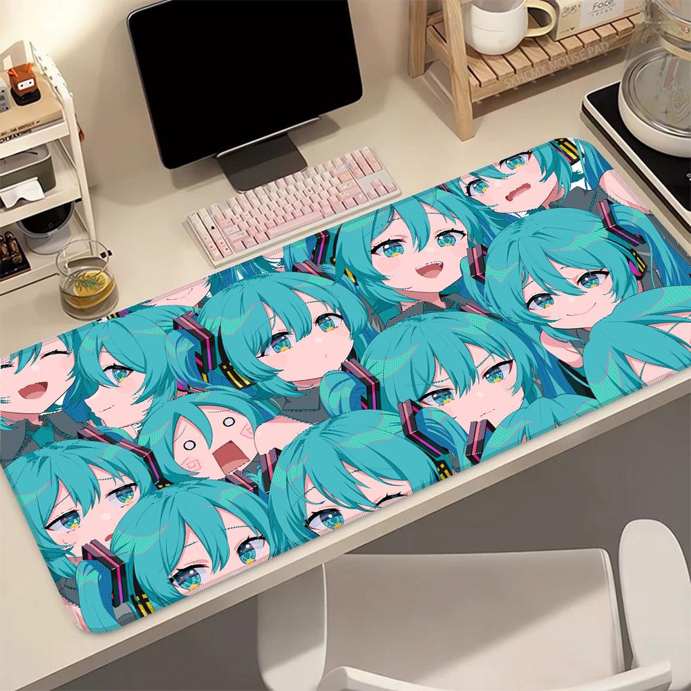 Keyboard Desk Mat Mousepad Laptop Virtual Diva H-Hatsune Miku Anime Large Mouse Pad Office Accessories Cute Girl Soft MousePads
