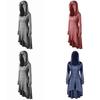 Stylish Punk Women's Plus Size Lace Up Dip Hem Tunic Hoodie Long Sweatershirts Dress Top For Every Occasion