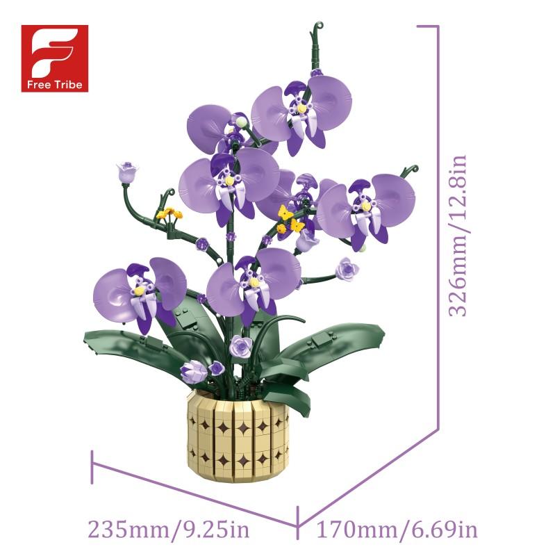 Ungiftige 832 Teile Phalaenopsis Orchidee Bausteine Konservierte Blume Vase Steine Heimdeko Ornament Kinder DIY Spielzeug Romantische Feiertagsgeschenke