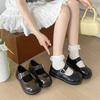 Retro Black French Round Head Light Mouth Flat Sole Shoes Women's Summer 2025 New with Skirt Versatile Mary Jane Shoes