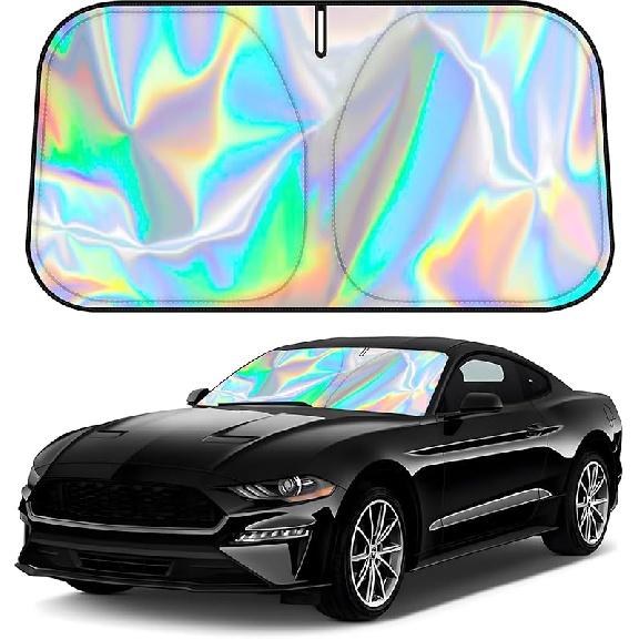 D-Lumina Windshield Sun Shade For 2011-2017 Honda Odyssey Mini Van Accessories, Iridescent Reflective Front Window Sunshade Sun Visor Protector Block