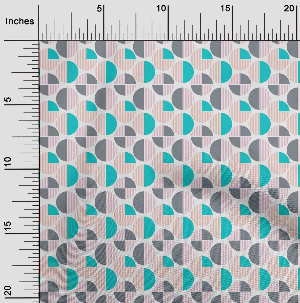 oneOone Cotton Flex Fabric Circle Geometric A  Printed Craft Fabric BTY 40 Inch