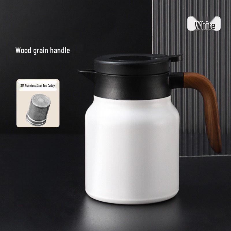 316 Stainless Steel Insulated Teapot, Large Capacity, Tea and Water Separation, Perfect for Household Old White Tea