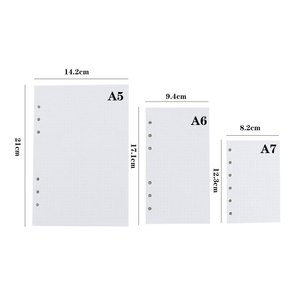 Binder Line Dot Daily Planner Loose Leaf Inner Page Paper Refill Notebook Refill Binder Inside Page