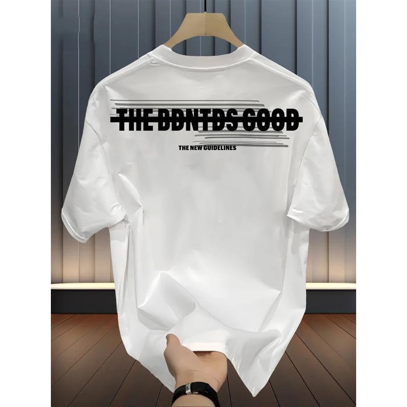 European sizes Printed Short-sleeved T-shirt for Men in Summer  Korean-style Japanese-style Printed Versatile Tops for Men S