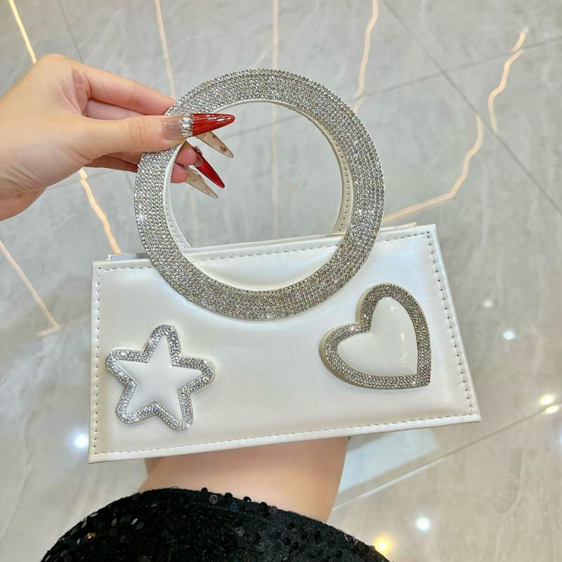 

Elegant Luxury Heart Shape Diamond Round Handle Women s Evening Bag Fashion Dinner Dress Crossbody Bag Brand Designer Handbags