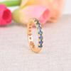 Sapphire Rose Gold Plated Wedding Band: Vintage Art Deco Bridal Ring: Multicolor Sapphire Engagement Ring: Minimalist Jewelry Gift