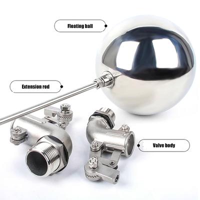 Verstellbares Schwimmerventil aus 304 Edelstahl 1/2"-1" DN15-DN32 für industrielle und private Wassertank-Niveaukontrolle