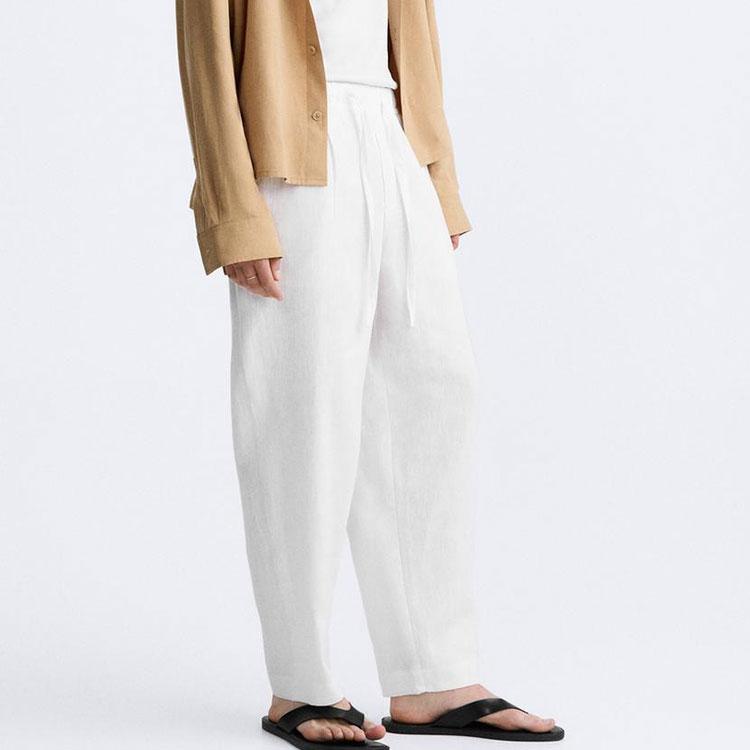 Zara Fashionable Simple Versatile Straight Casual Pants Men bottoms White 2634600-250