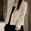 New Arrivals Open Run Ribbon Charm Kitsch Crop Span Single Blazer Lapel Spring