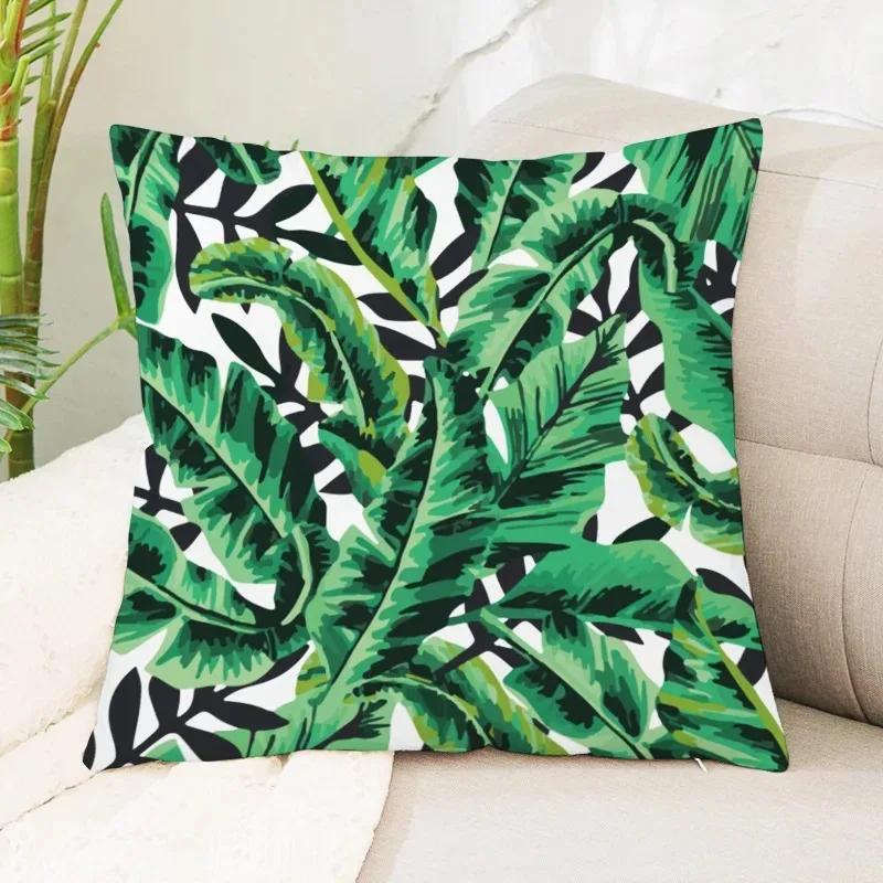Bedroom Decorative Pillows Tropical Plant Leaves Printed Cushion Covers Home Living Room Sofa