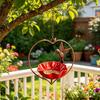 Outdoor Metal Bird Feeder Heart-shaped Flower-shaped Hanging Bird Feeder Balcony Bird  Waterer Hummingbird Bath Tray Dispenser