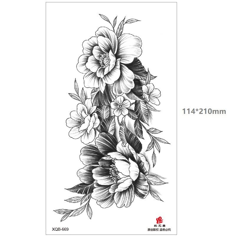 Dragon Wolf Tiger Black Water Transfer Simulation Disposable Temporary Half-Arm Animal Set Tattoo Sticker