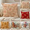 Christmas Gingerbread Man Fun Holiday Cushion Cover Pillowcase Antidustmite Invisible Zipper Short Plush Sofa Cushion