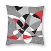Federa Cuscino Quadrata Casuale Retrò Rosso Grigio Nero Poliestere Lino Velluto Stampata Zip Decorativa Federa Cuscino Arredo Casa