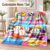 Fall Guys Custom Name Flannel Throw Blanket Soft Warm for Sofa Bed Indoor Home Use