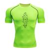 Men's Compression Athletic T-Shirt, Quick Dry Runes Print Breathable Stretchy Workout Top for Gym Jogging Training Casual Sportswear