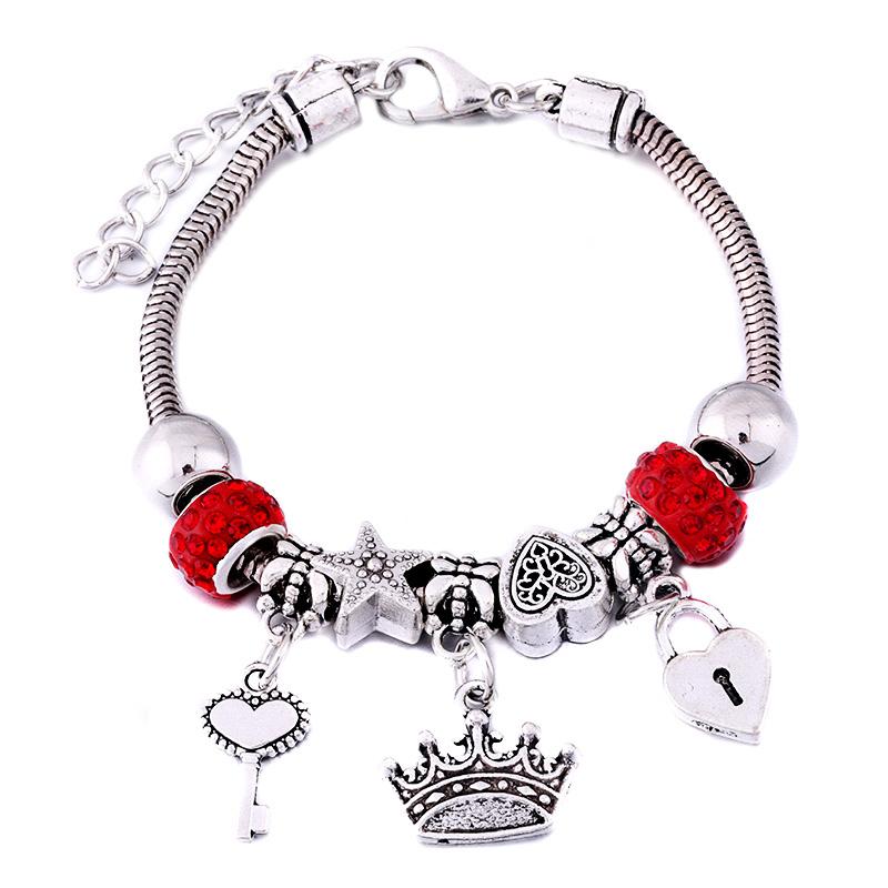 Fashion Glamour Bangle Jewelry 6 Colors Metal Lobster Buckle Snake Chain Beaded Bangles For Women Summer Bracelet Romantic Gift