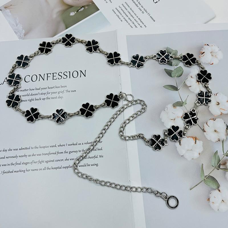 Waist Chain Accessories Dress Metal Girdle Four-leaf Clover Belt Women's Decorative Fine Trouser Chain Men