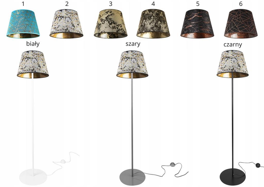 Stehlampe, Stehend, Metall, Lampenschirm mit Kegelmuster