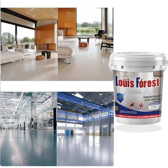 Louis Forest Epoxy Floor Paint, High-Gloss Marble Effect Waterproof Water-Based Epoxy Floor Paint (Dark Gray)