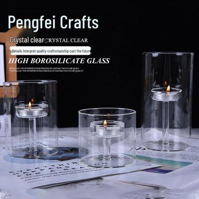 Portacandele Romantico Europeo Fatto a Mano in Vetro Borosilicato per Cena a Candele