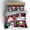 Christmas Santa & Snowman Set Bedding Duvet Cover Set Duvet Cover Pillowcases  (1*Duvet Cover 2*Pillowcases, Without Duvet Insert)