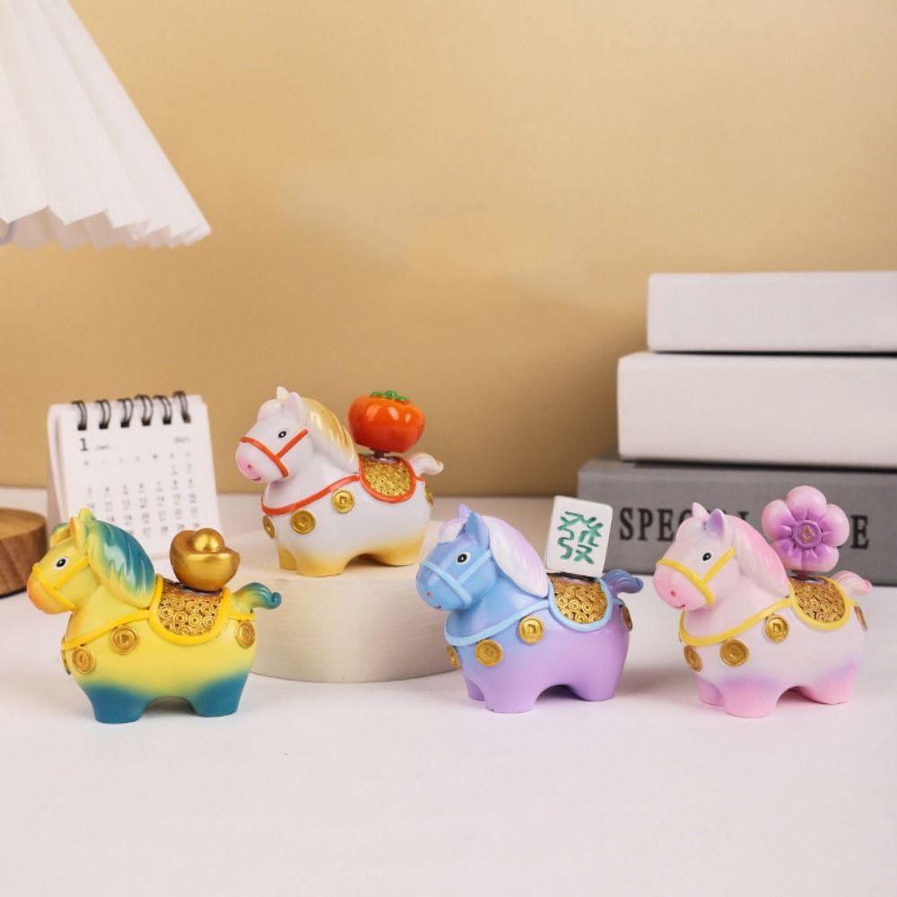 Handcrafted Zodiac Horse Ornaments Kawaii Zodiac Horse Figurines Chinese New Year