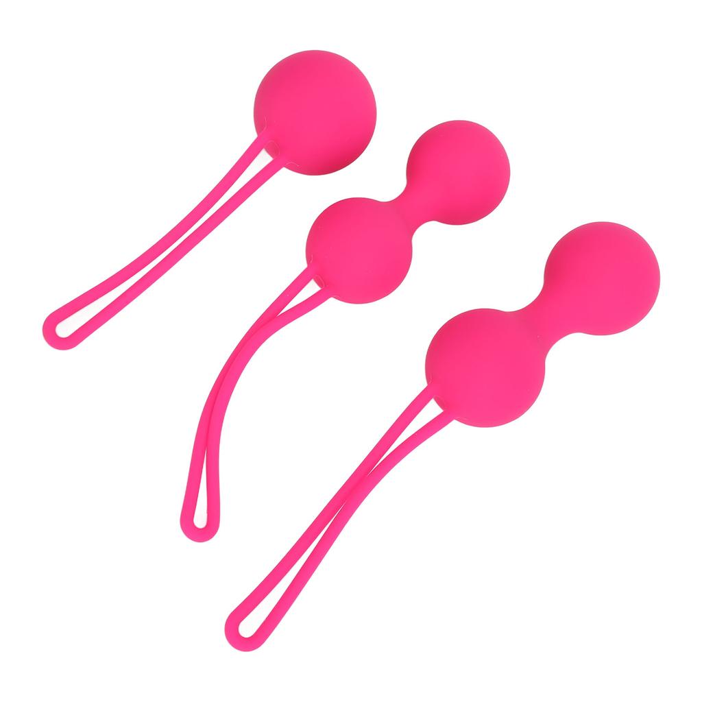 3pcs Women Pelvic Floor Muscles Trainer Ball Massaging Strengthening Pelvic Trainer Exercise Ball Pink
