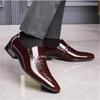 Men's Large Size Patent Leather Dress Shoes with Crocodile Pattern