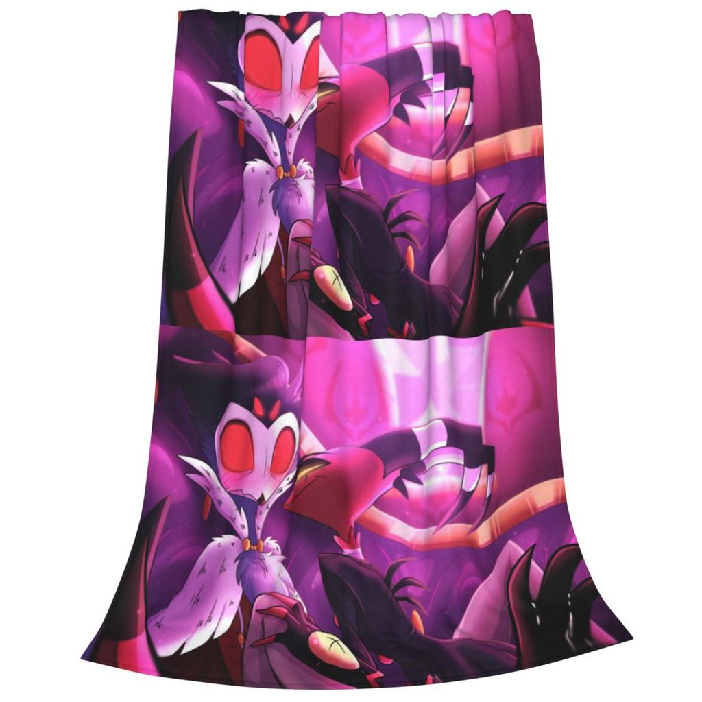 Shy Loona Flannel Throw Blankets Helluva Anime Blanket for Home Bedroom Soft Bedspread