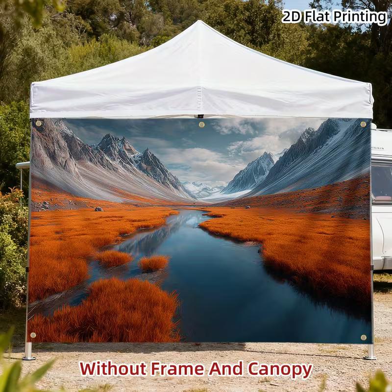 2D Alpine River Backdrop, Mountain Valley  Fall Scenery Photography Background 47.2x31.5inch/120*80cm