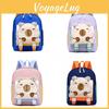 Kids Capybara School Bag With Fun Animal Illustration And Arcshaped Shoulder Straps For Early Education