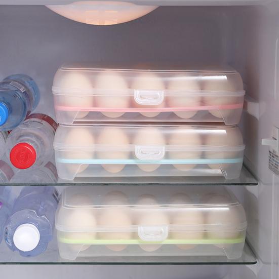 Äggförvaringslåda Hög Kapacitet Anti-Kollision Transparent Synlig 15 Fack Kylskåp Ägg Förvaringslåda Kökstillbehör