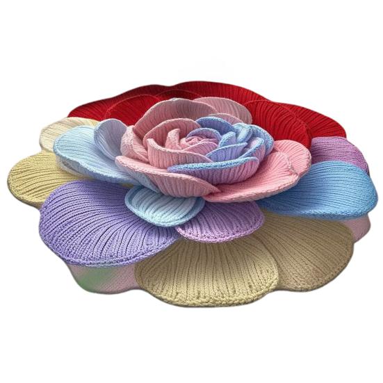 

Yousheng 3D Flower Area Rug Absorbent Quick Dry Irregular Plush Floral Floor Mat Washable Non-slip Living Room Bedroom Bathroom Kitchen Decoration 60cm I