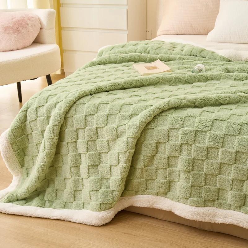 Coperta Plaid in Pile Soffice Inverno Coperte Ispessite Copripiumino Double Face Copridivano Letto Morbido Caldo Plaid Copriletto Camera da Letto