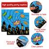 120 Pcs Super Theme Party Plates Cups And Napkins Forks For Comic Heroes Birthday Decorations 'S Action Sign Cityscape