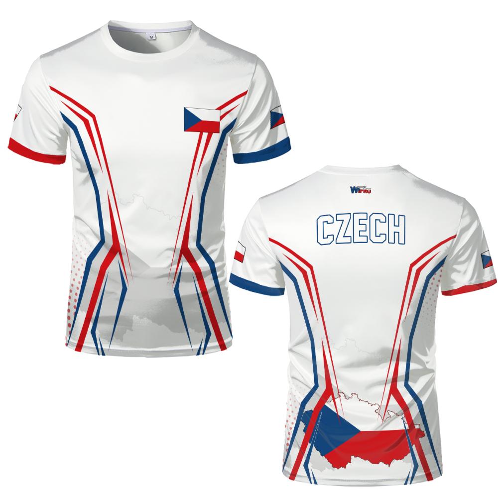 T-shirt Bandiera della Repubblica Ceca Maglietta Grafica con Emblema Nazionale della Repubblica Ceca da Uomo Donna per Sport all'Aperto Traspirante Maglia da Calcio