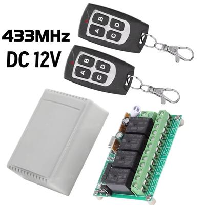 Universal Wireless Remote Control Switch DC 12V 4CH Relay Receiver Module With 4 Channel RF 433 Mhz Transmitter Electronic Lock