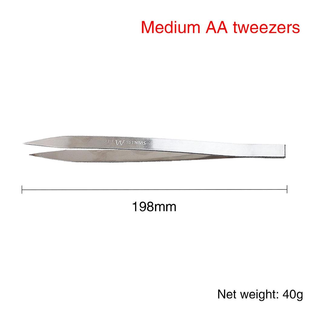 High Precision Tweezers Craft Tweezers Non-Serrated Jewelry Tweezers with Fine Point Tip Stainless Steel Needle Nose Hobby Tweezers for Sewing Beading