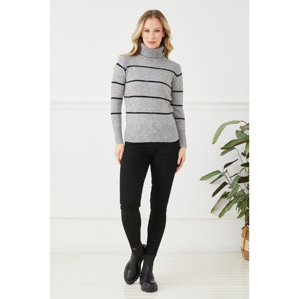 Women's Adjustable Patterned Side Tie Knitwear Sweater